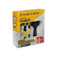Marco Boni Kit Prof 3 Escovas Thermal Ceramic E 1 Escova Raquete Desembaraçante 6204 Amarelo 4 Unidades.