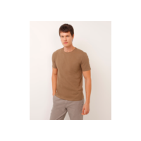 camiseta slim básica manga curta - kaki escuro