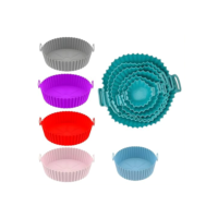 Kit 6 fôrmas Silicone De Tamanhos Diferentes | Antiaderente, Reutilizável, Com Alça | Ideal Para Air Fryer, Forno e Microondas - Cores Sortidas