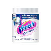 Vanish Tira Manchas Em Pó Crystal White Oxi Action 450G Para Roupas Brancas