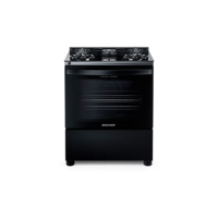 Fogão 5 Bocas de Piso Brastemp Mesa de Vidro Bivolt Preto BFS5VCE