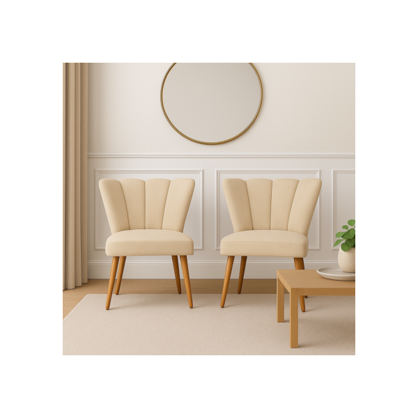 Kit 2 Cadeiras Decorativas para Penteadeira Quarto Mesa de Jantar Liz