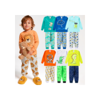 Kit 4 Peças Pijama Sortido Infantil Menino Inverno Roupa Infantil Masculina
