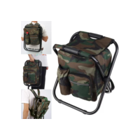 Cadeira Mochila Banqueta Bolsa Semi Termica Banco Dobravel Pesca Acampamento Pescaria Camping Praia Ar Livre Piquenique Portatil 2 Em 1 Multiuso