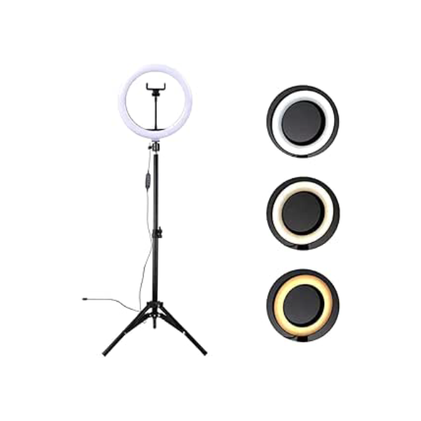 Iluminador Led Filmagem Ring Light 10 Polegadas Com Tripé MC9000
