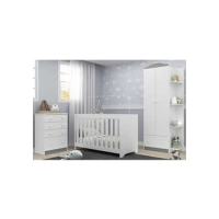 Quarto Infantil Completo João e Maria Multimóveis – Berço 3 em 1 com Colchão Incluso + 3 Anos de Garantia – Branco/Colorido