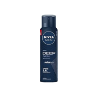 NIVEA MEN Antitranspirante Aerossol Deep Carvão Ativado MaxxTech 150 ml - 72H de proteção antitranspirante com ação antibacteriana.
