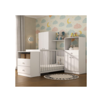 Quarto Infantil com Berço Cômoda Olívia Multimóveis Branco