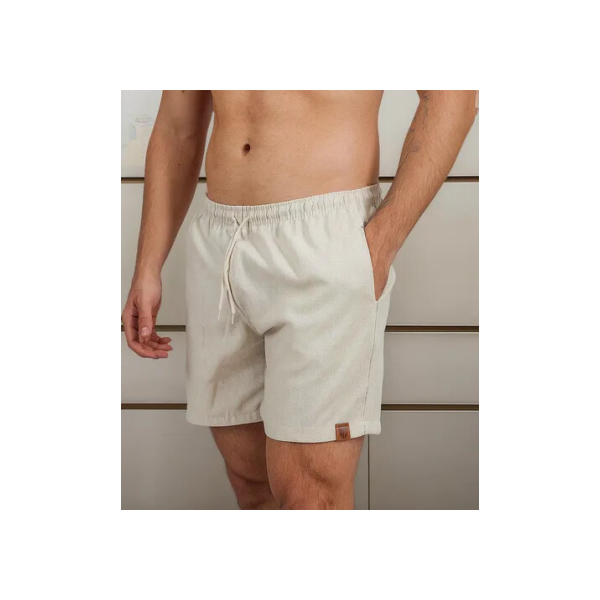 Short De Linho Masculino Bermuda Leve Praia Verao Novidade