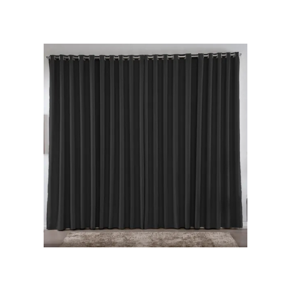 Cortina 2.00 x 1.80 m Blackout Blecaute Preto Corta Luz Em Tecido Grosso Para Quarto E Sala Casa Laura Enxovais