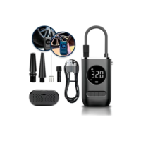 Mini Compressor Digital Bomba De Encher Pneus Portátil Para Carro Bicicleta Motocicletas Cor Preto Com Calibrador
