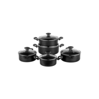 Jogo De Panelas 5 Pcs Antiaderente Tampa De Vidro