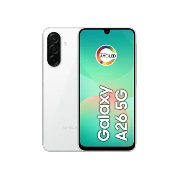 Samsung Celular Galaxy A26 5G 256GB, 8GB RAM, Câmera de 50MP, IP67, Tela Super AMOLED 6.7", NFC (Branco)