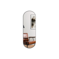 Espelho Oval 110x50 Corpo Inteiro Com Moldura + Suporte