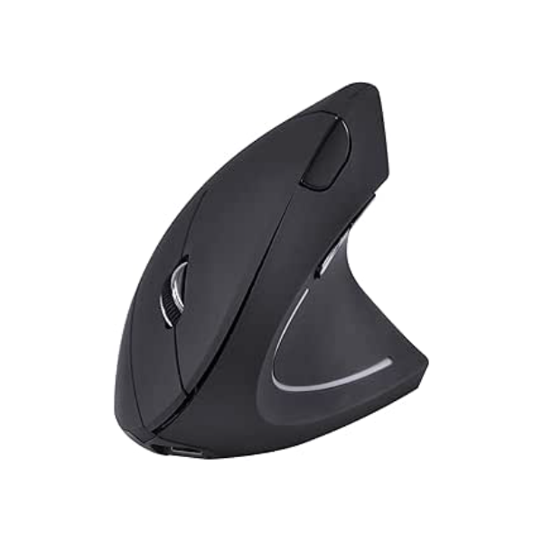MOUSE SEM FIO RECARREGÁVEL 2.4 GHZ VERTICAL ERGONÔMICO ORTOPÉDICO POWER FIT 1600 DPI PRETO USB - PM300 - VINIK