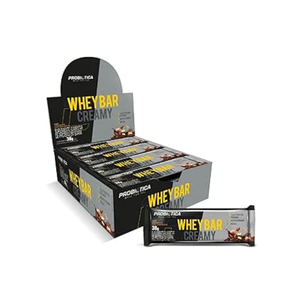 Probiótica Whey Bar Creamy - 12 Unidades 38G Amendoim Com Caramelo -