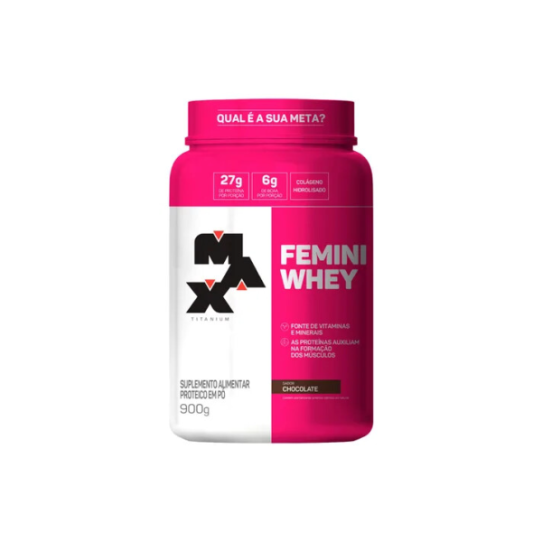 Femini Whey Protein ( Mulher ) - Max Titanium - 900g Sabor Chocolate