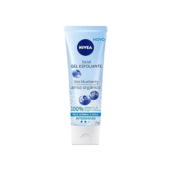 NIVEA Gel Esfoliante Facial Refrescante 75ml - Limpeza profunda e estimulação da renovação celular, contém as vitaminas E e B5, remove as células mortas sem causar irritação