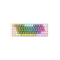 Teclado Mecanico Gamer Fizz Rgb Amarelo Cinza e Branco Switch Marrom