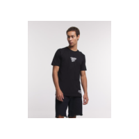 Camiseta Regular em Meia Malha com Lettering Deslocado Legends Never Die Preto