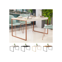 Mesa de Jantar Industrial Para 4 Cadeiras Pés em Aço 110 x 78 cm Bronze