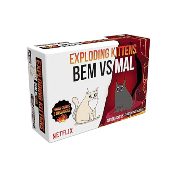 Galápagos, Exploding Kittens: Bem vs Mal, Jogo de Cartas para Amigos, 2 a 5 jogadores, 15 minutos por partida