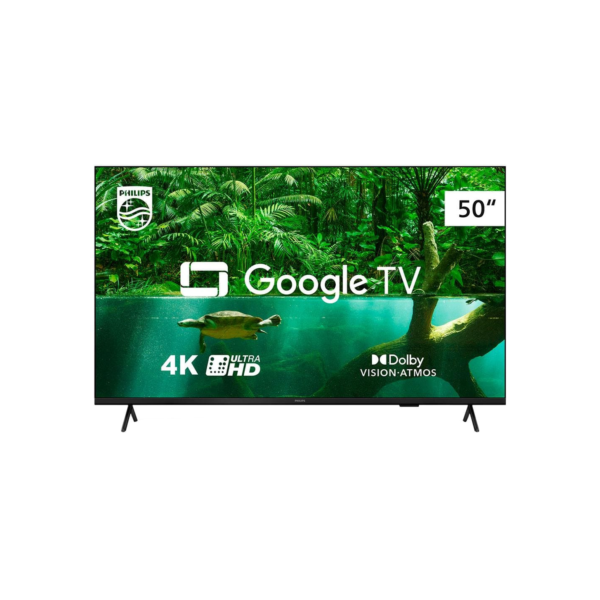 Smart TV 50" Ultra HD 4K Philips 50PUG7408/78 com Google TV, HDR10+, Dolby Vision, Dolby Atmos, Bluetooth 5.0 e Chromecast Integrado