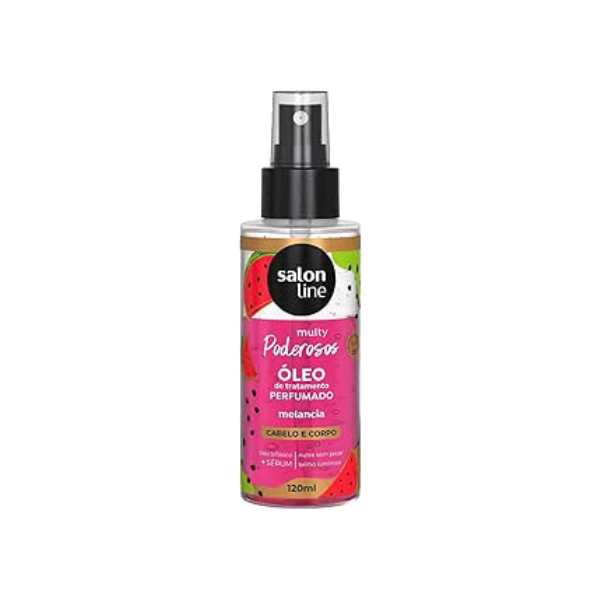 Salon Line, Óleo de Tratamento, Multy Melancia, Cabelo e Corpo, Vegano - Todos os Tipos de Cabelos, 120ml