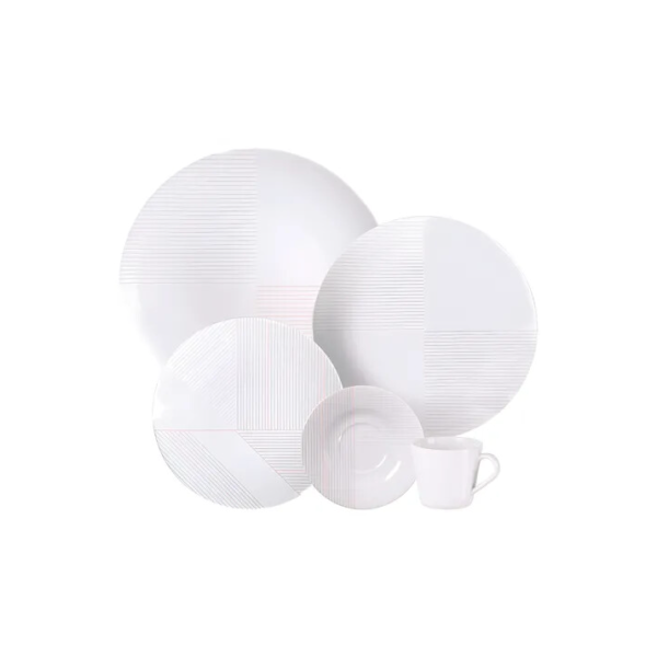 Aparelho de Jantar Grid em Porcelana Decorada 20 Peças Tramontina 96589032