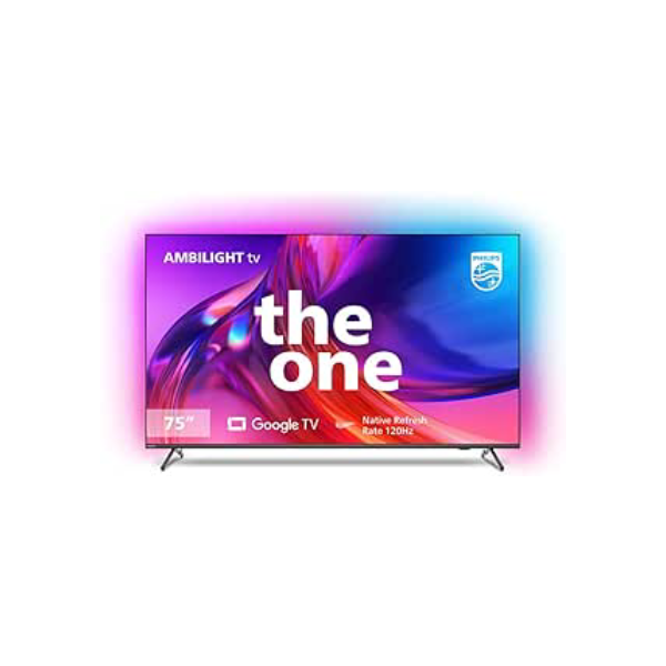 Smart TV 75" 4K 120 Hz Philips THE ONE 75PUG8808/78, Google TV, Ambilight, P5, DTS Play-Fi, Freesync, Dolby Vision Atmos, 50W RMS 2.1
