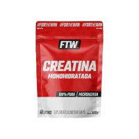 FTW Creatina Monohidratada Refil 500g 100% Pura - Explosão de Energia, Força e Resistência - Absorção Rápida para Ganho de Massa e Performance