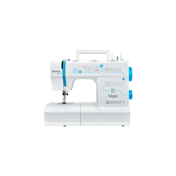 Maquina de Costura Elétrica 31 Pontos Genius Plus 70W JX4035 127V Branca Azul Elgin