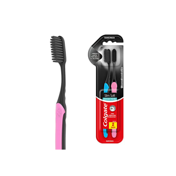 Escova de Dente Colgate Slim Soft Black 2 unid
