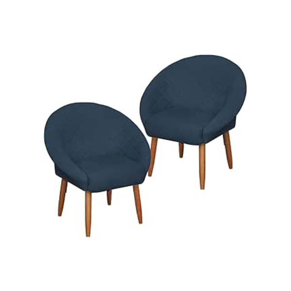 Kit Poltronas Cadeira Decorativa para Sala de Espera Recepção MOBLAN decor (AZUL)