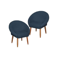 Kit Poltronas Cadeira Decorativa para Sala de Espera Recepção MOBLAN decor (AZUL)