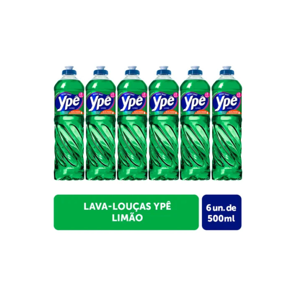 Detergente Ypê Limão 500ml Com 6 Unidades