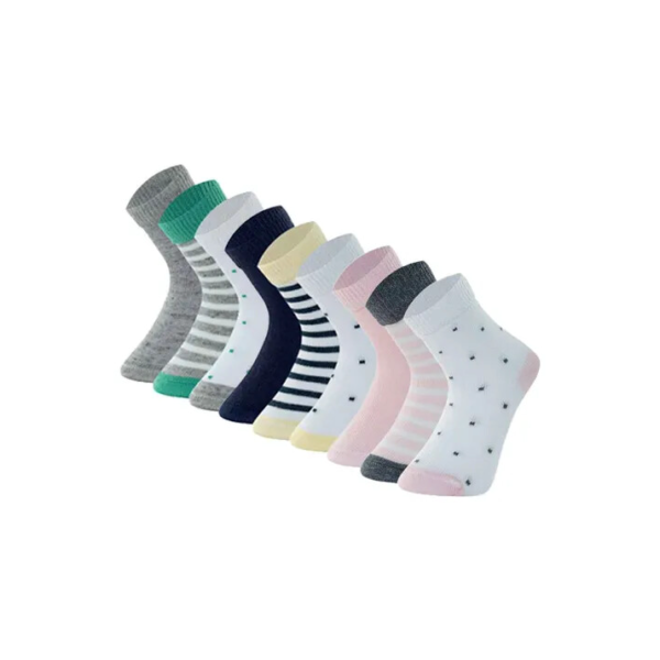 Kit 9 Pares Meias Infantil Bebê Rn Algodão Cano Médio Mash