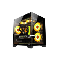 Gabinete Gamer Hayon Aquário Com 4 Fans RGB Inclusas Tampa Vidro e Filtro de poeira