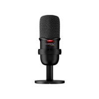 Microfone Condensador USB HyperX Solocast - Alta Resolução de 24 bits/96 kHz, Sensor de Toque-para-Silenciar com indicador de LED, Cardióide, para Streaming, Podcasts, Jogos, Preto (4P5P8AA)