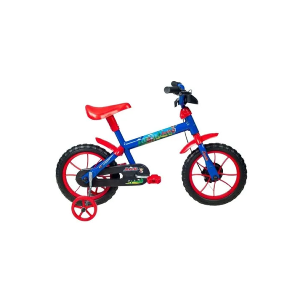 Bicicleta infantil verden jack aro 12 com rodinhas laterais azul vermelho