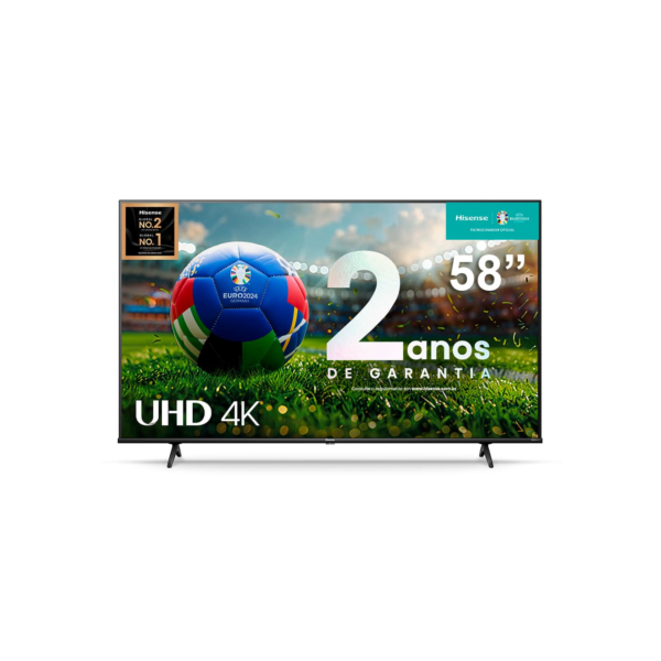 Smart TV 58" Hisense Ultra HD 4K DLED A6K com Sleep timer, entrada HDMI e Wi-Fi - 58A51HSV