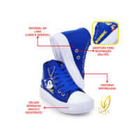 TENIS INFANTIL BOTINHA DO SONIC AZUL MENINO ESCOLAR PASSEIO