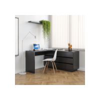 Mesa para Escritório Diretor em L 6 Gavetas Oring Cabecasa Preto