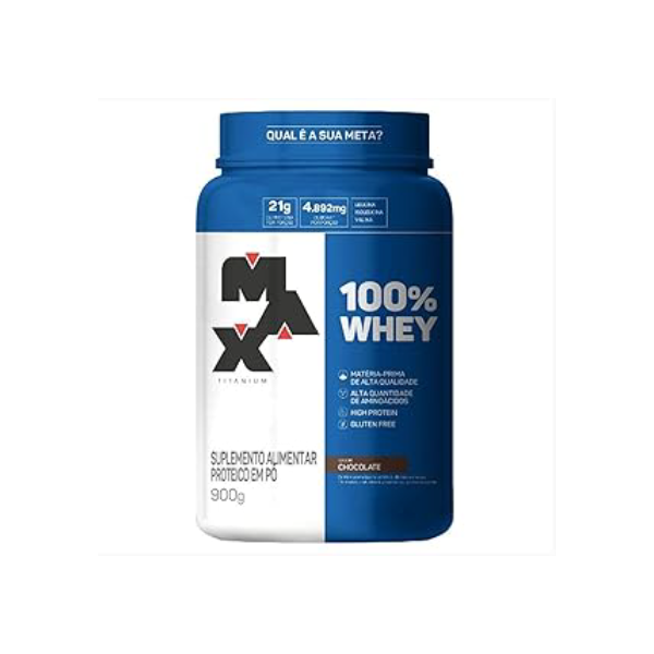 100% Whey - 900G Chocolate - Max Titanium, Max Titanium