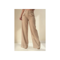 Calça Pantalona Alfaiataria Wide Leg Social Cintura Alta