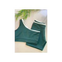 Conjunto de Treino Duo Color Top Entrada para Bojo e Short  Poliamida Premium Zero Transparência