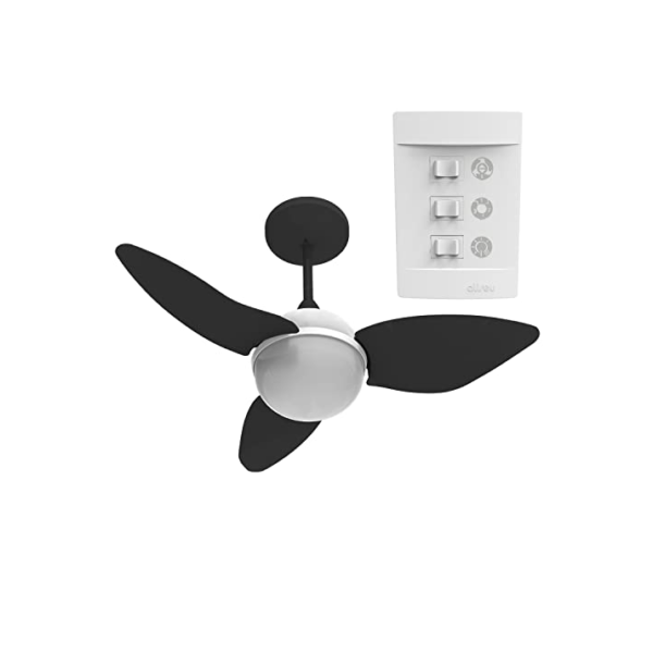 VENTILADOR TETO ALISEU SMART PRETO COM CONTROLE PAREDE 127V
