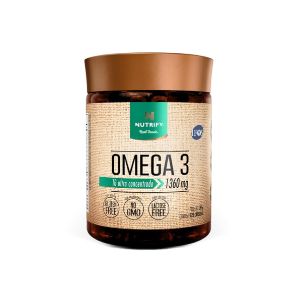 Nutrify - Ômega 3 TG Ultraconcentrado 1360mg - Suplemento Alimentar Enriquecido com Vitamina E - Suporte para Foco, Memória e Bem-Estar - 120 Cápsulas