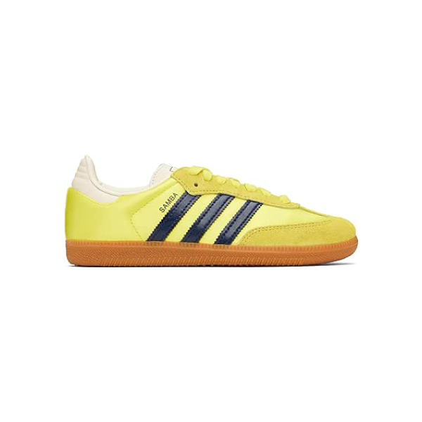 Adidas Samba OG Tênis feminino, Índigo noturno amarelo choque, 36