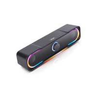 Knup Caixa De Som Gamer Pc Tv Notebook Com Led Rgb P2 Usb Potente, preto, KP-RO803